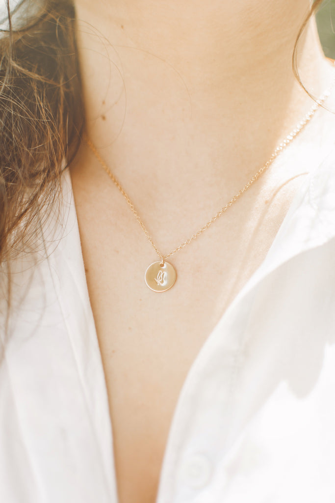 Butterfly Disc Necklace - 1/2” - Gold Clove