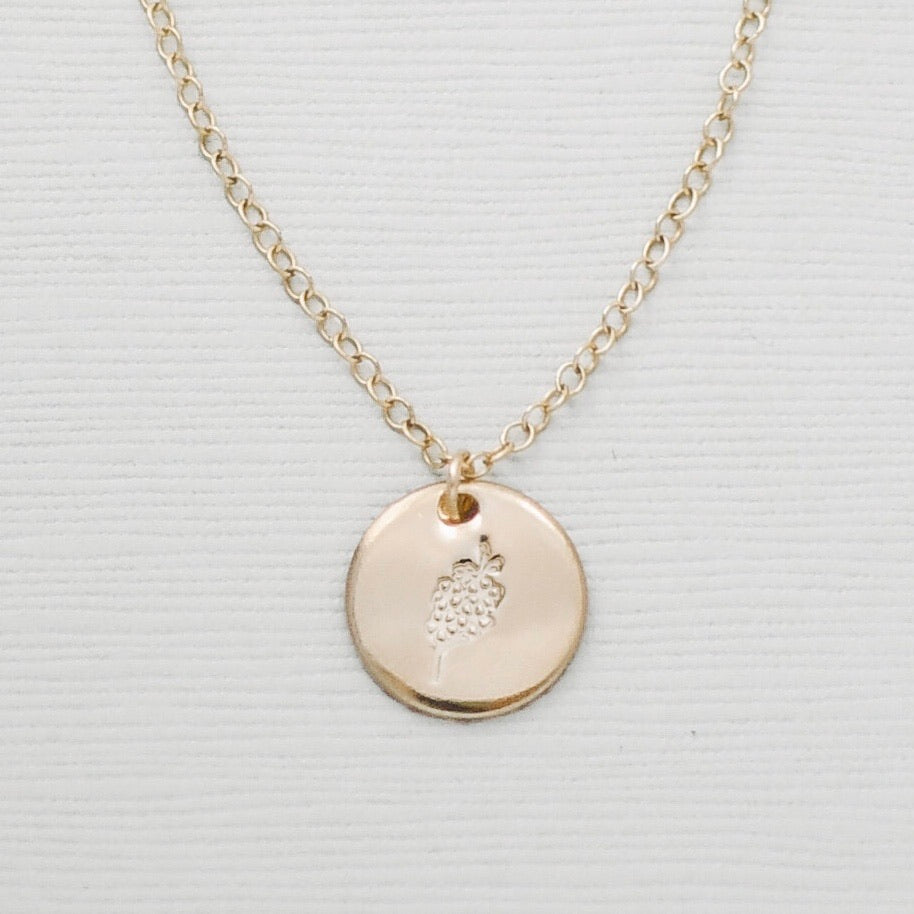 Forget Me Not Disc Necklace - 1/2” - Gold Clove