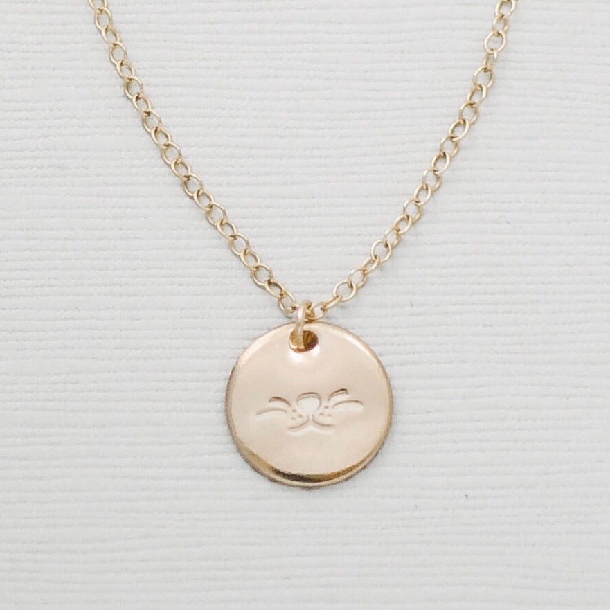 Cat Whiskers Disc Necklace - 1/2” - Gold Clove