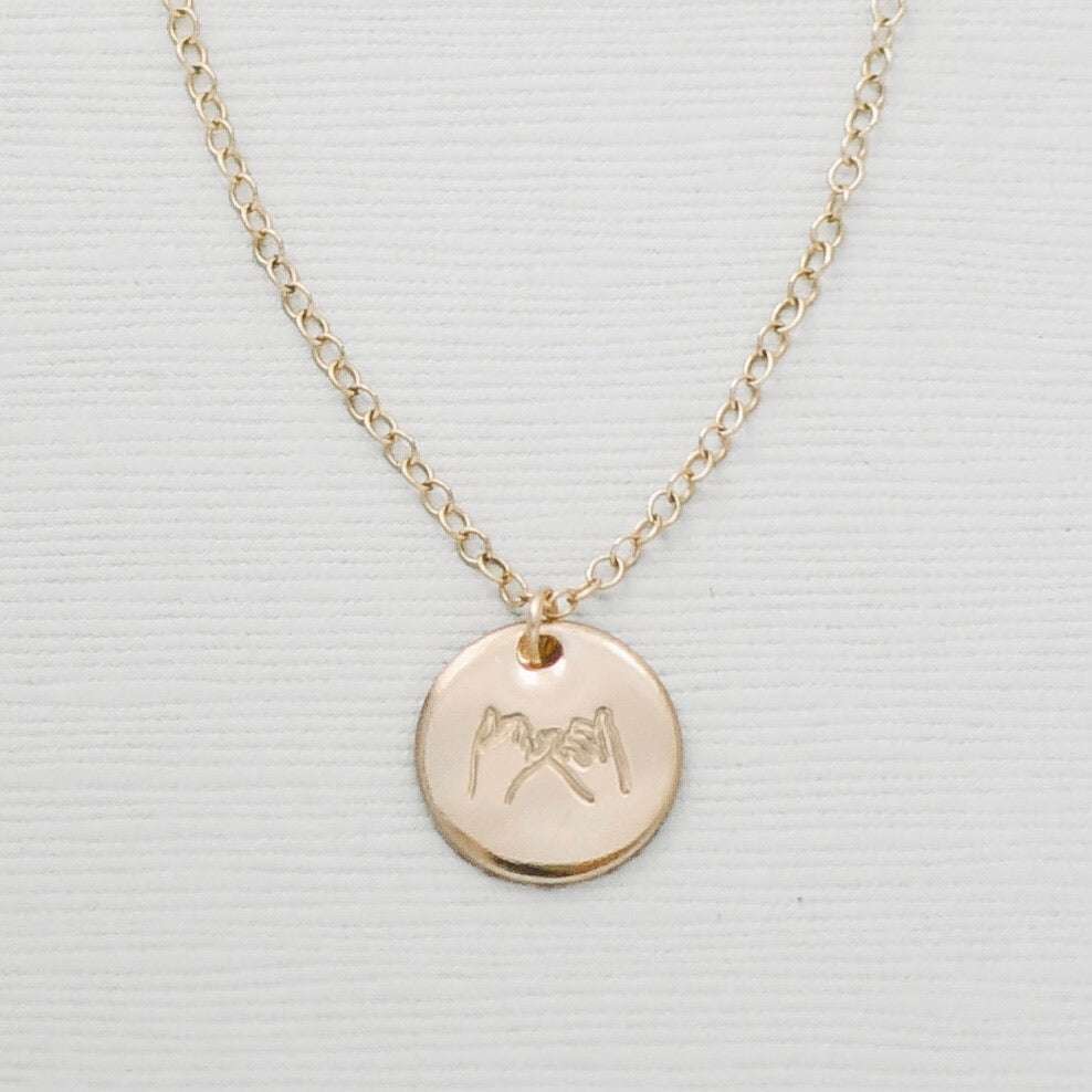 Pinky Promise Disc Necklace - 1/2” - Gold Clove